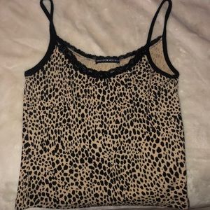 Brandy Melville cheetah lace tank top